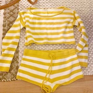 Free people striped shirt set